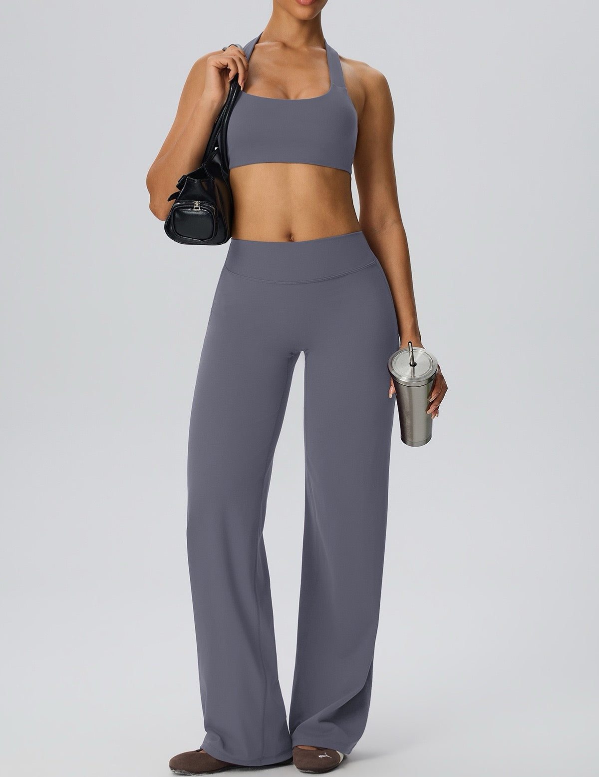 Cute halter square neck fitness bra for gym
