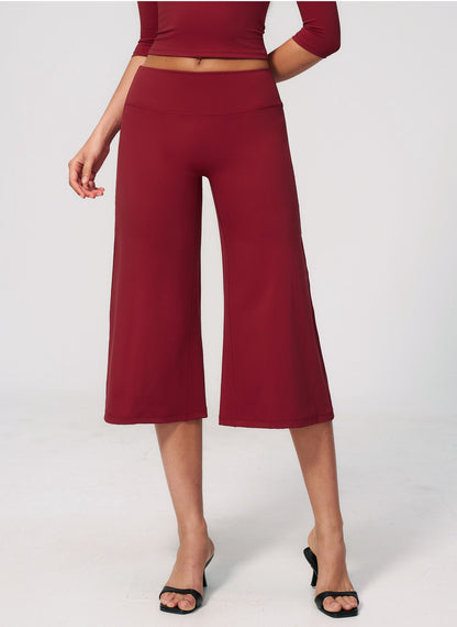 Red Flowy Yoga Pants