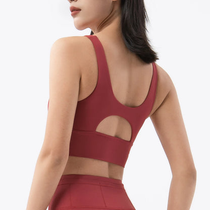 Double Layer Cutout Back Sports Bra - Multiple Colors