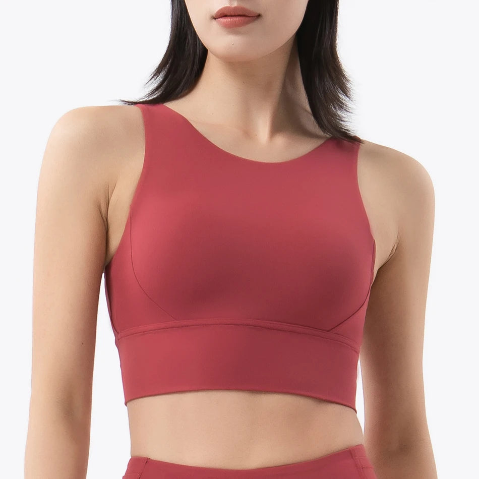 Double Layer Cutout Back Sports Bra - Multiple Colors