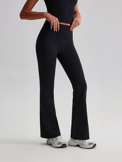 High-waisted flare leggings in black