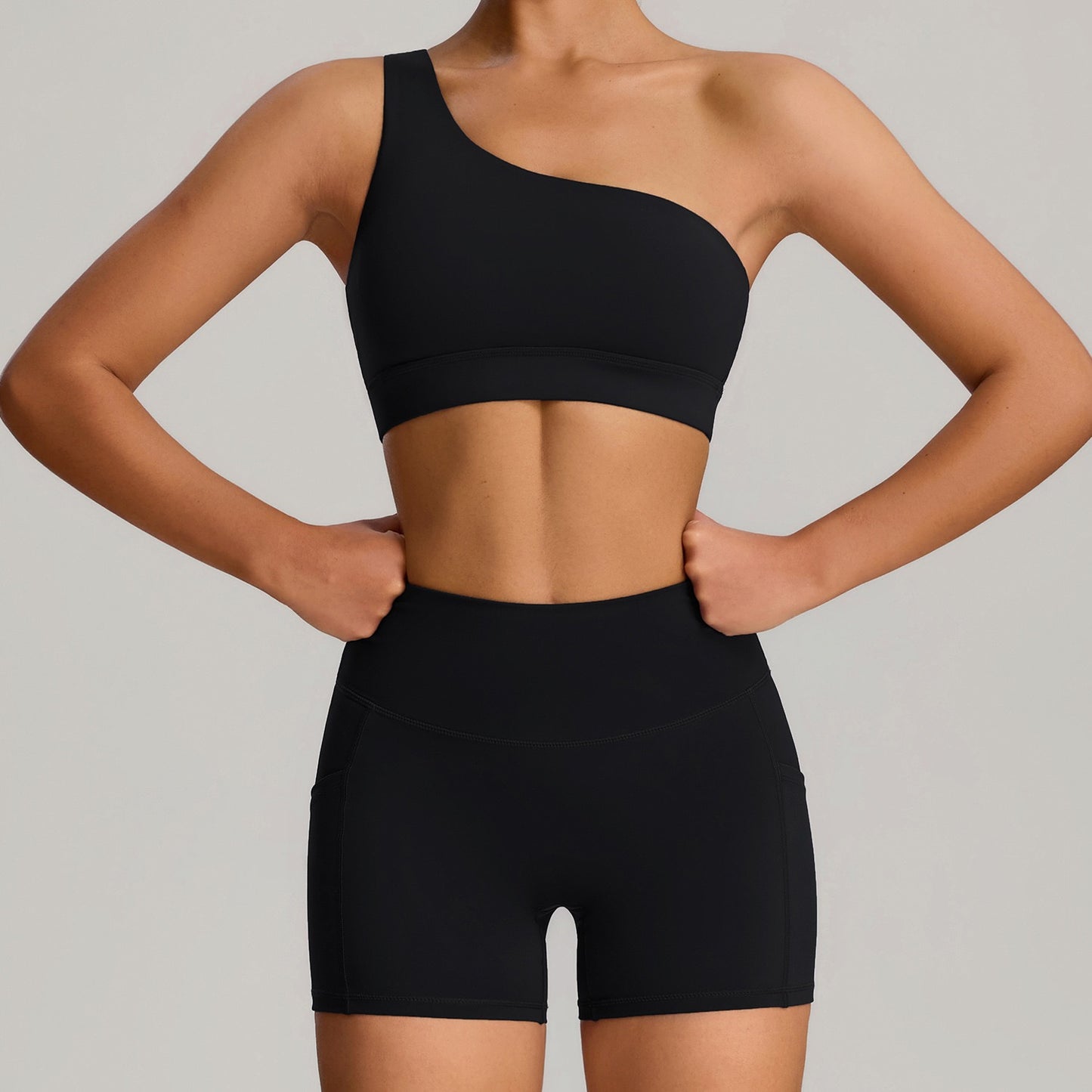 High-waisted workout shorts