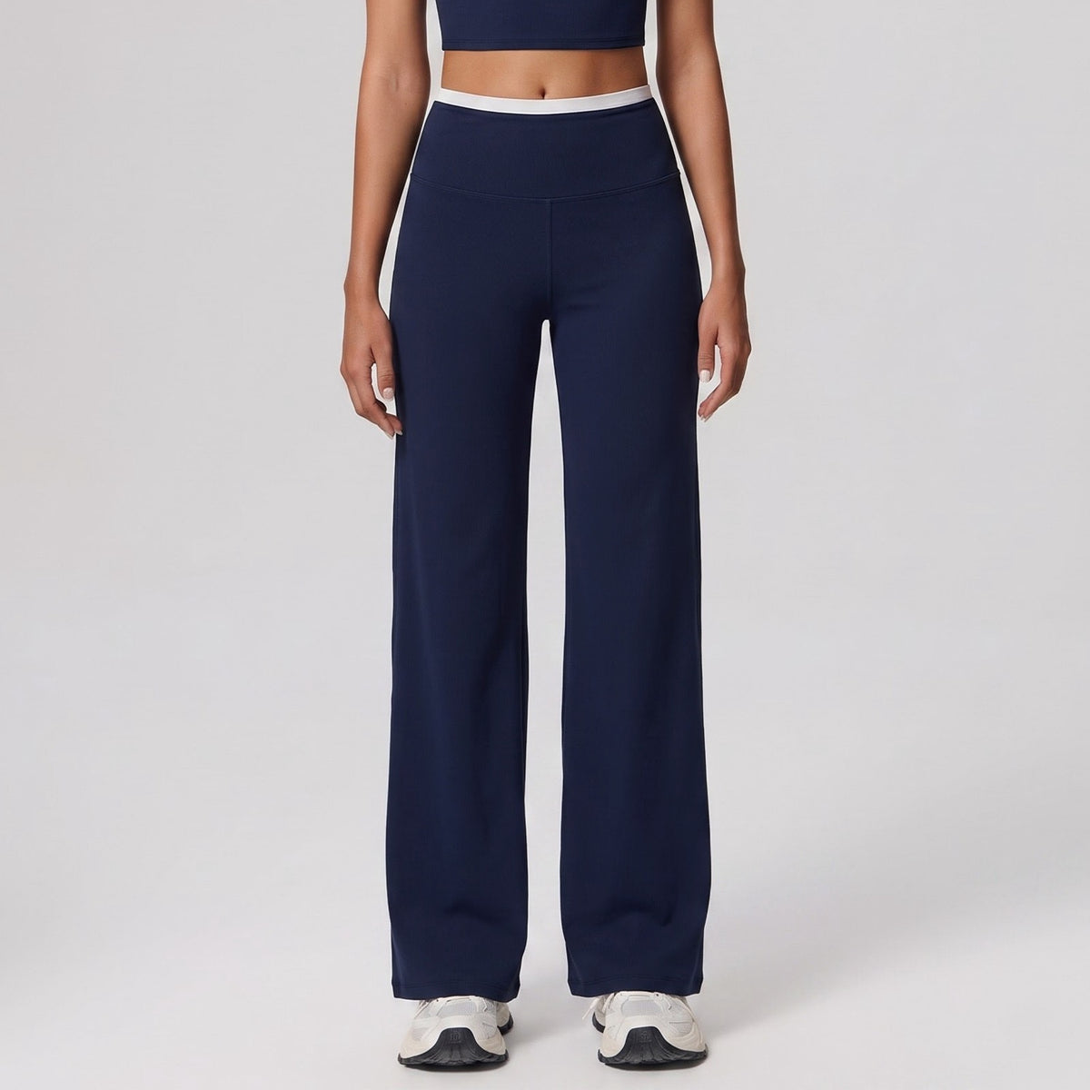 High Waisted Full Length Wide Leg Pants