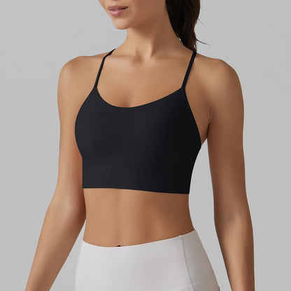 Women's Minimalist Strappy Sports Bra – Black