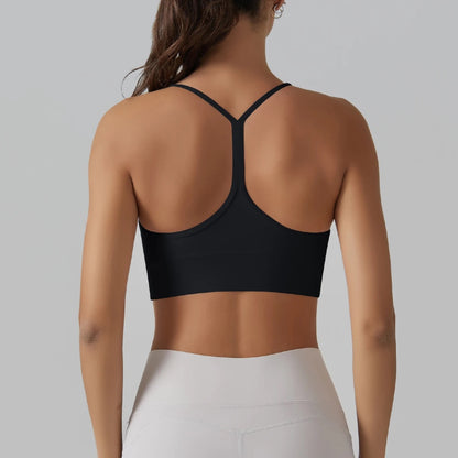 Women's Minimalist Strappy Sports Bra – Black