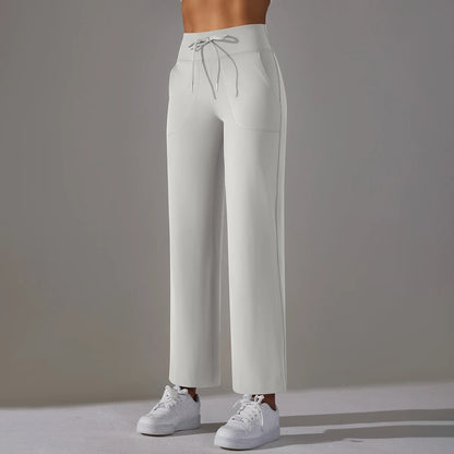 High Waist Wide Leg Athleisure Pants