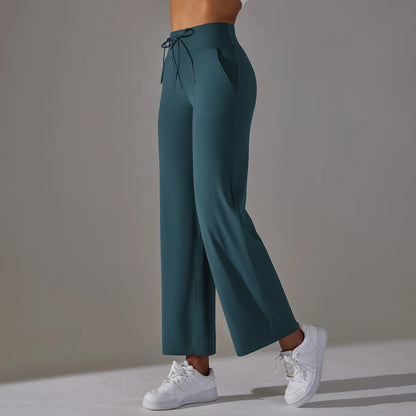 High Waist Wide Leg Athleisure Pants