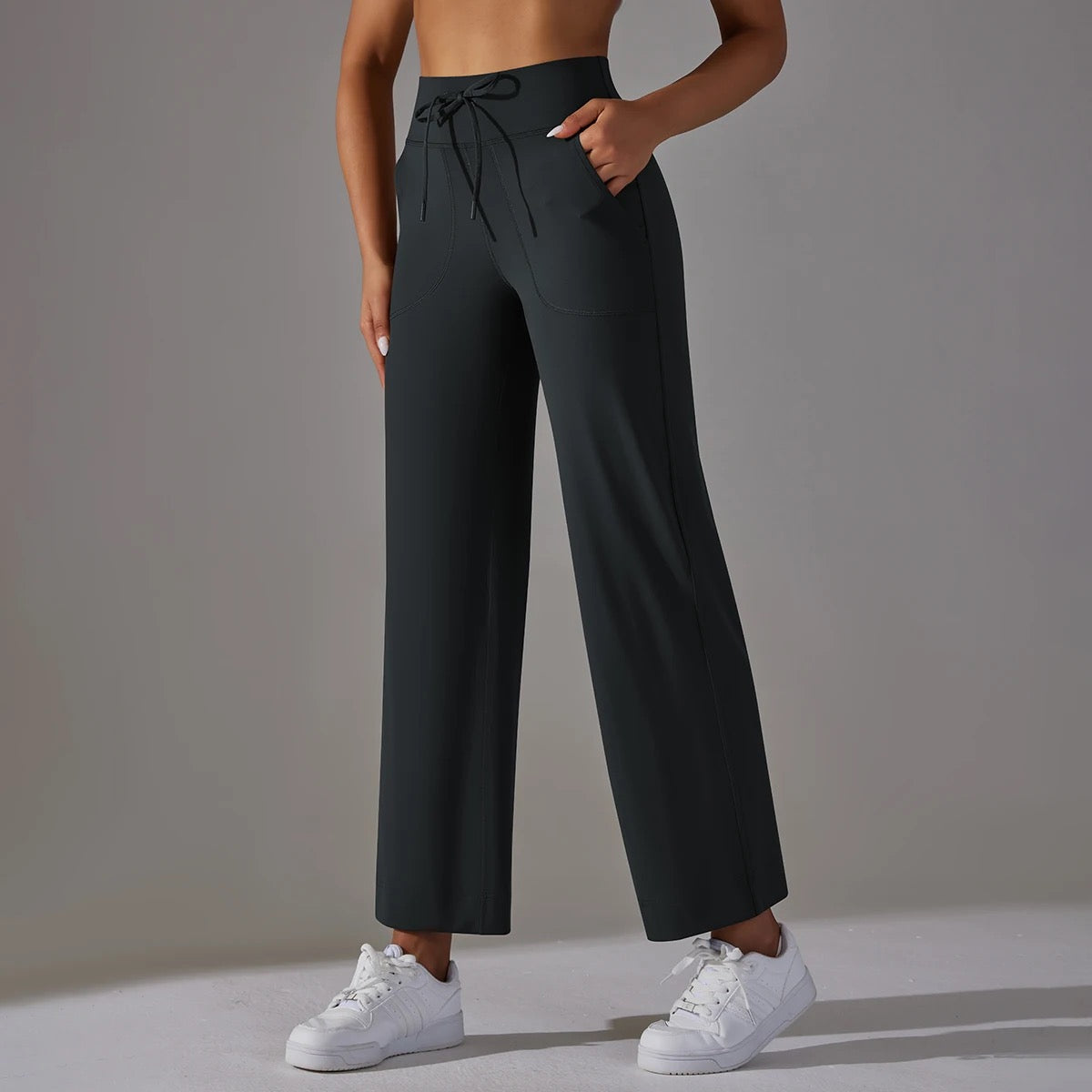 High Waist Wide Leg Athleisure Pants