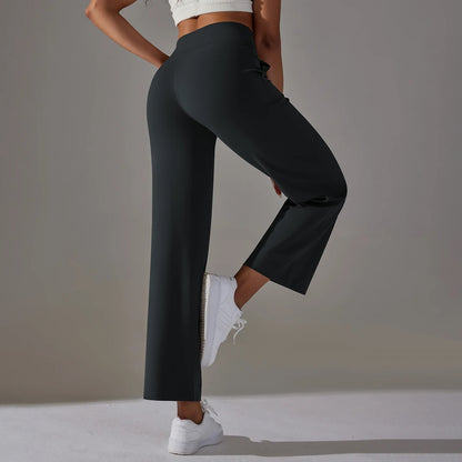 High Waist Wide Leg Athleisure Pants