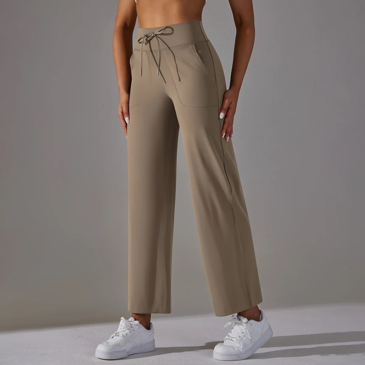 High Waist Wide Leg Athleisure Pants