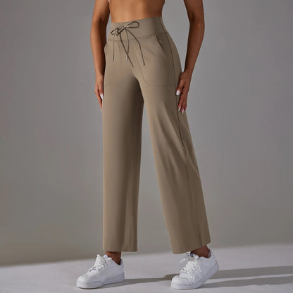 High Waist Wide Leg Athleisure Pants