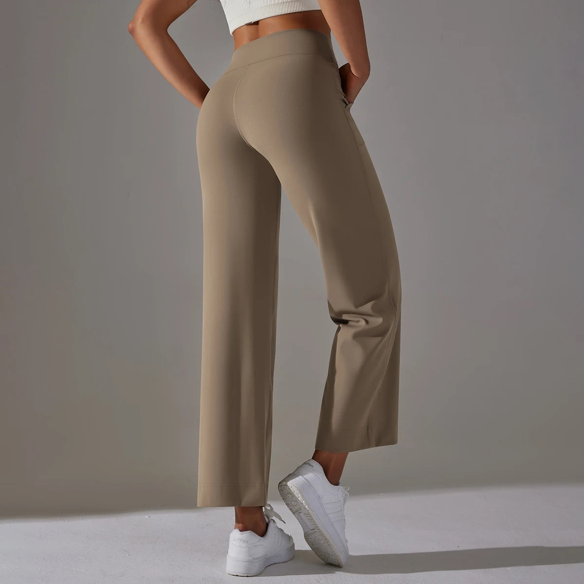 High Waist Wide Leg Athleisure Pants