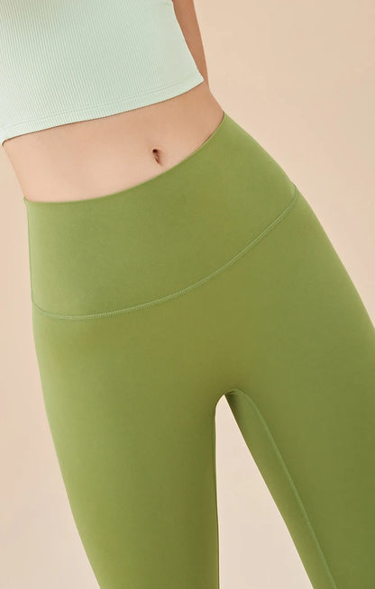 High Waist Capri Leggings with Hidden Pocket - Dark Blue