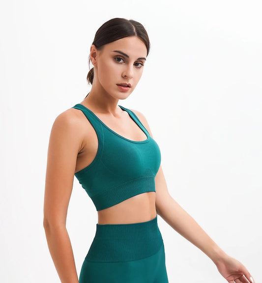 Seamless Racerback Sports Bra – Green Color