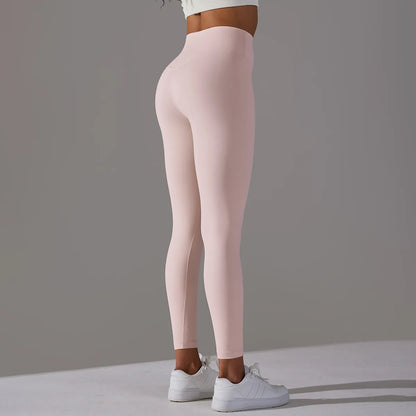 High Waist Ankle Length Yoga Leggings - White