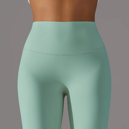 Mood-Boosting Light Green High Waist Leggings | Squat-Proof & Ultra Soft Yoga Pants