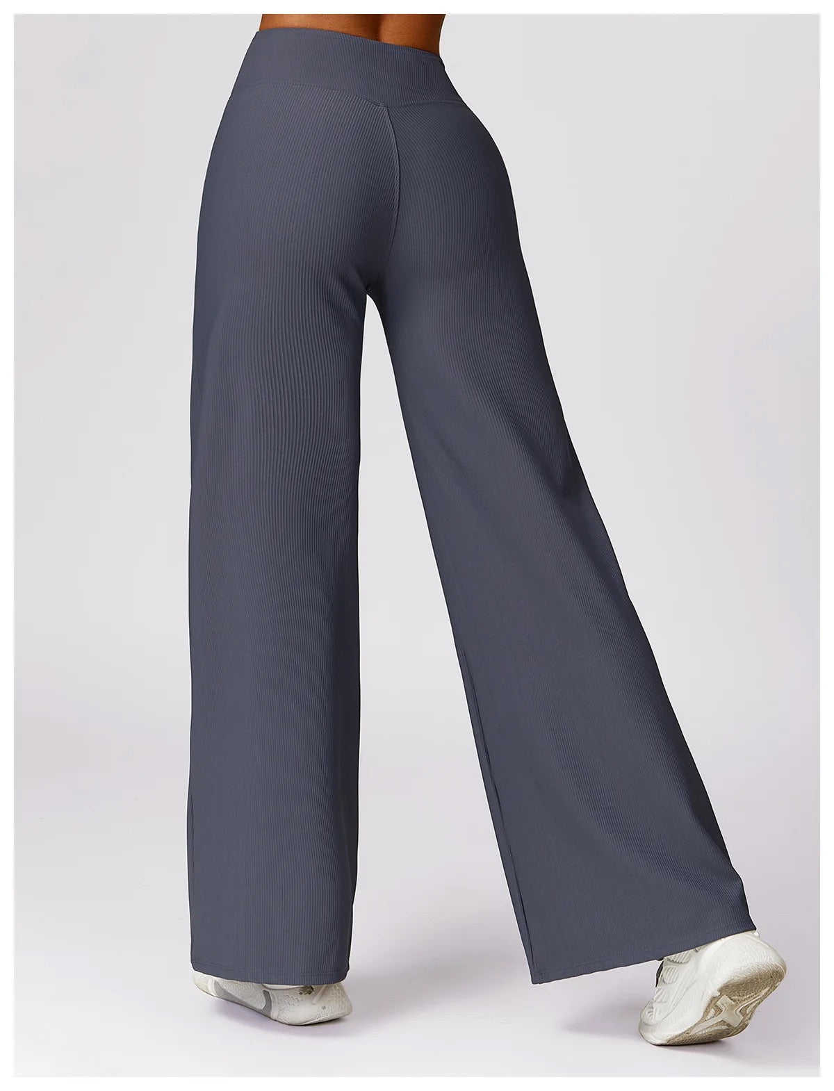 High-Waisted Wide Leg Yoga Pants - Sky Blue