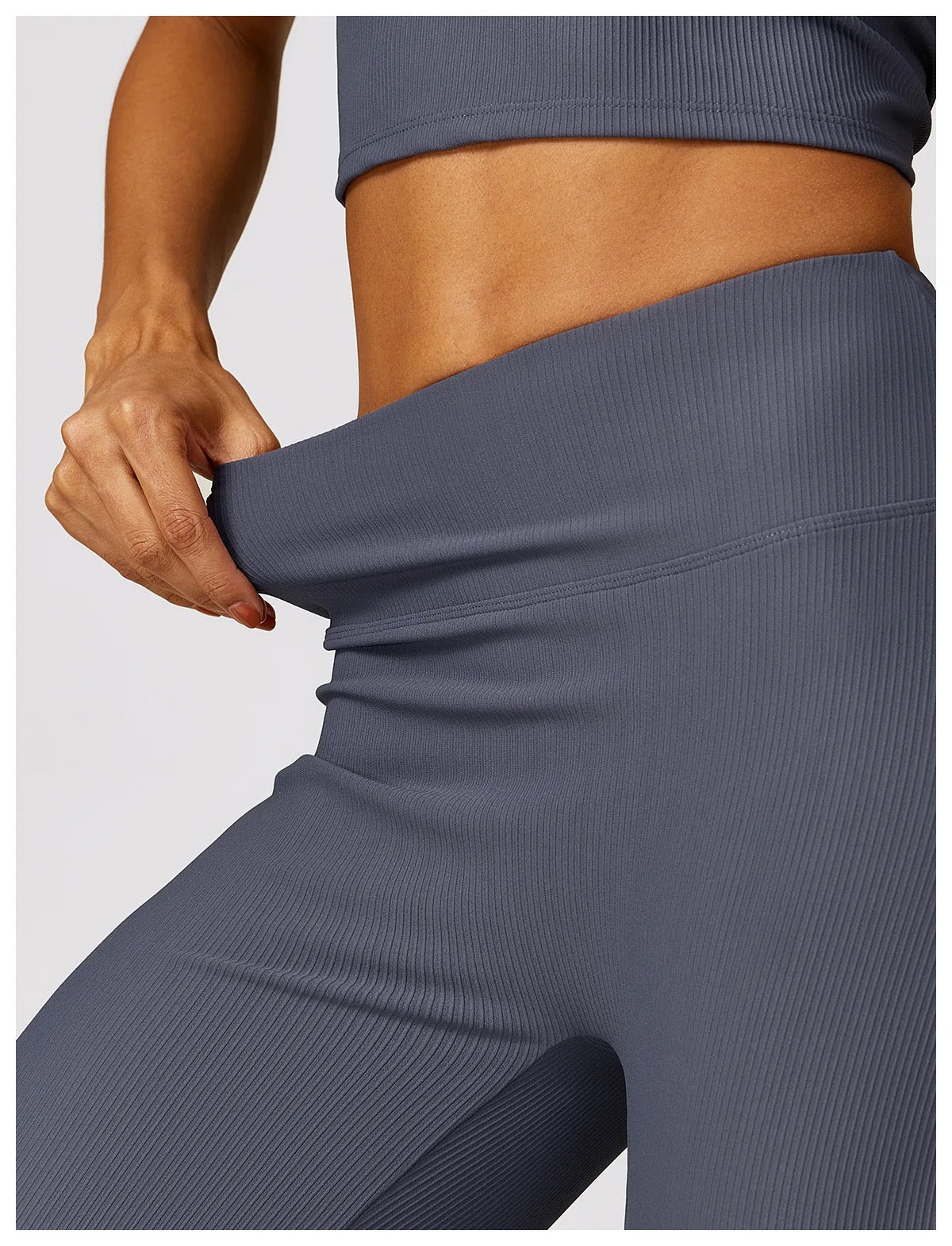 High-Waisted Wide Leg Yoga Pants - Sky Blue