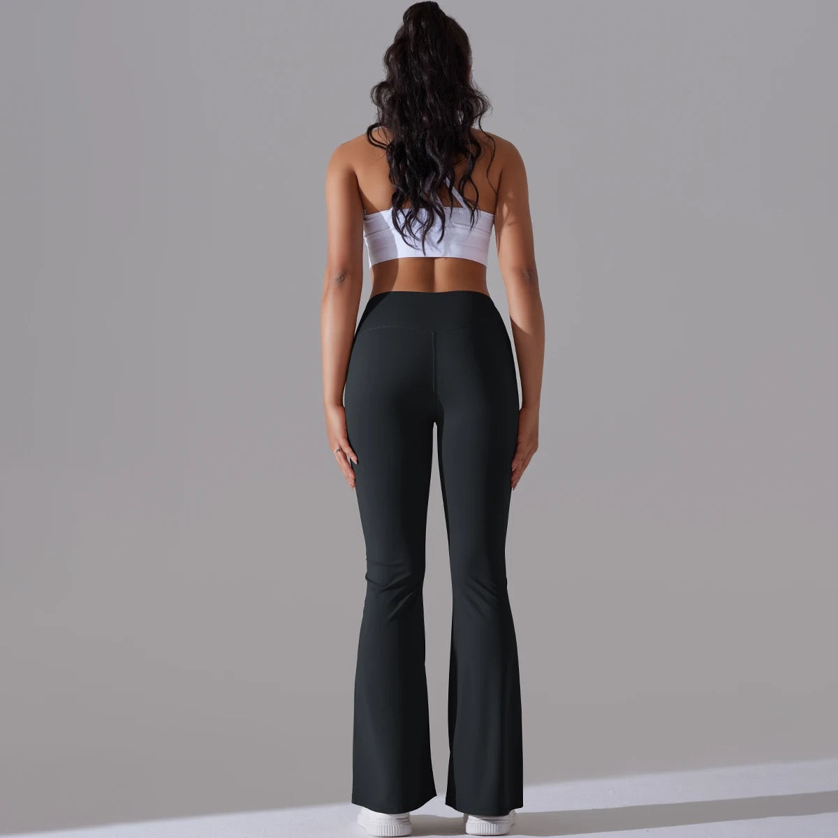 Women's High Waist Flare Leggings - Cocoa