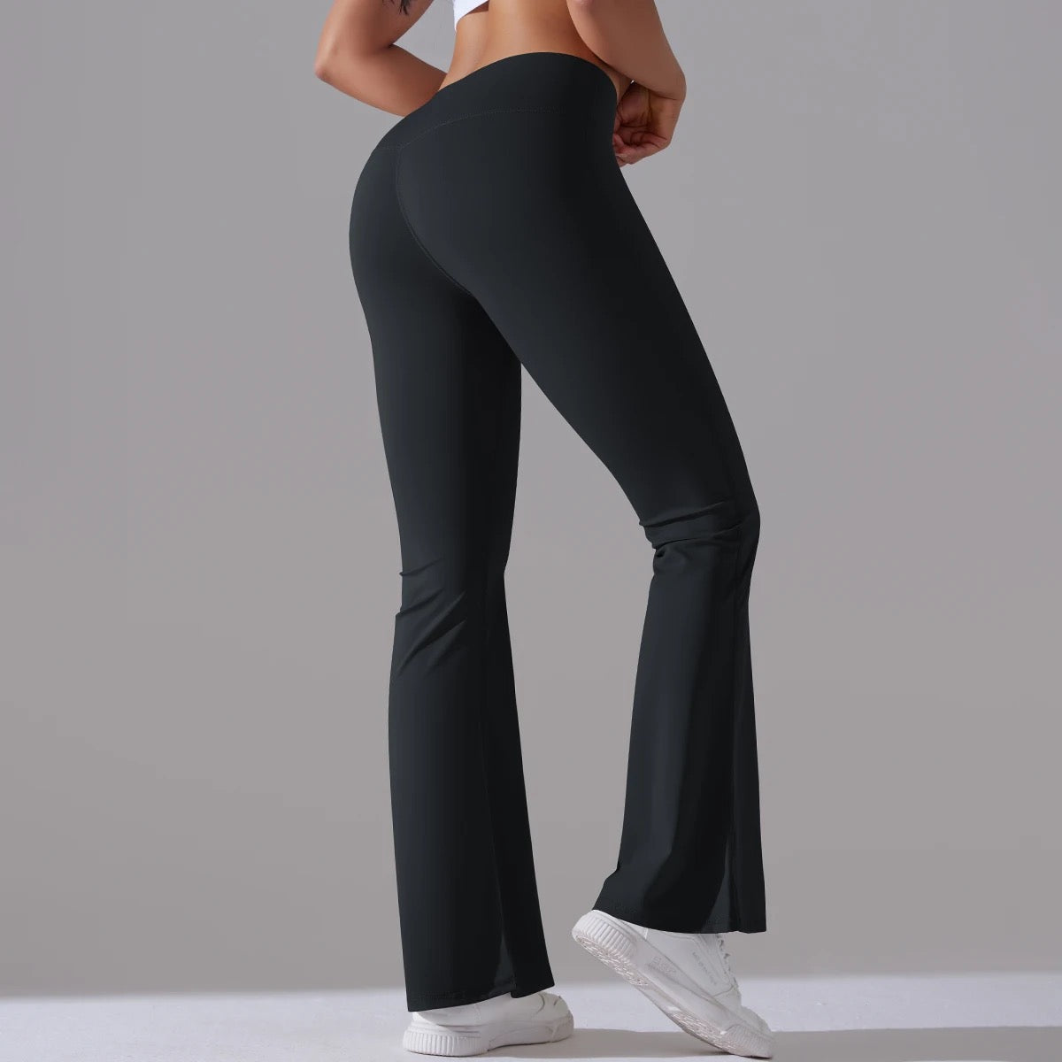 Women's High Waist Flare Leggings - Cocoa