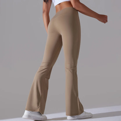 Women's High Waist Flare Leggings - Cocoa