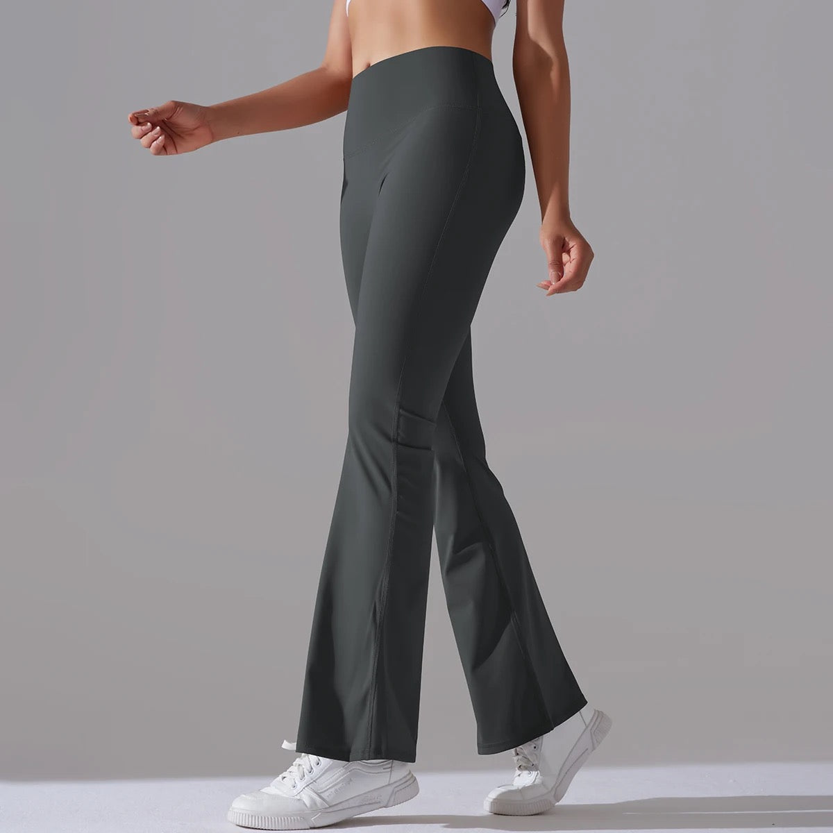 Women's High Waist Flare Leggings - Cocoa