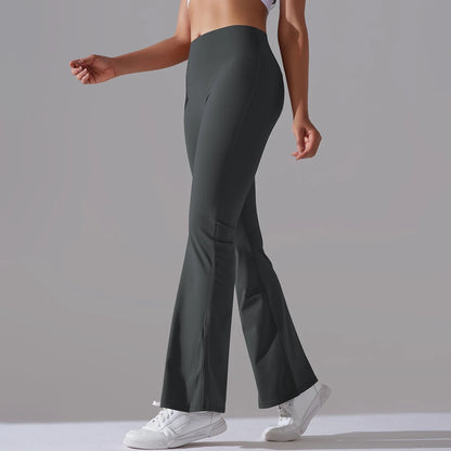 Women's High Waist Flare Leggings - Cocoa