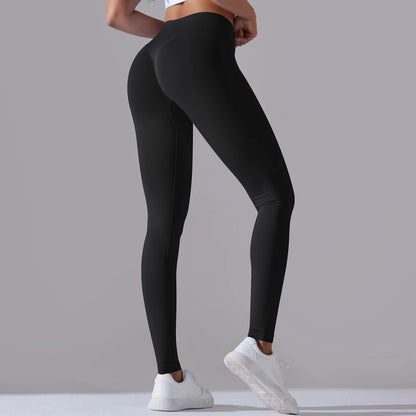 High Waist Crossover Seamless Ankle Length Leggings