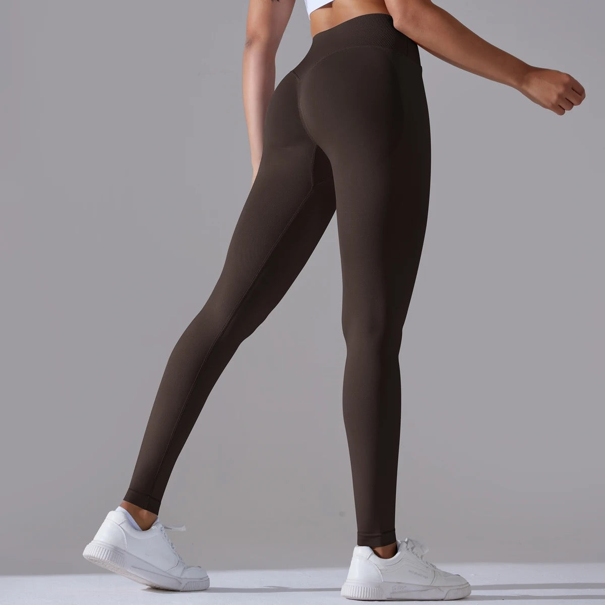 High Waist Crossover Seamless Ankle Length Leggings