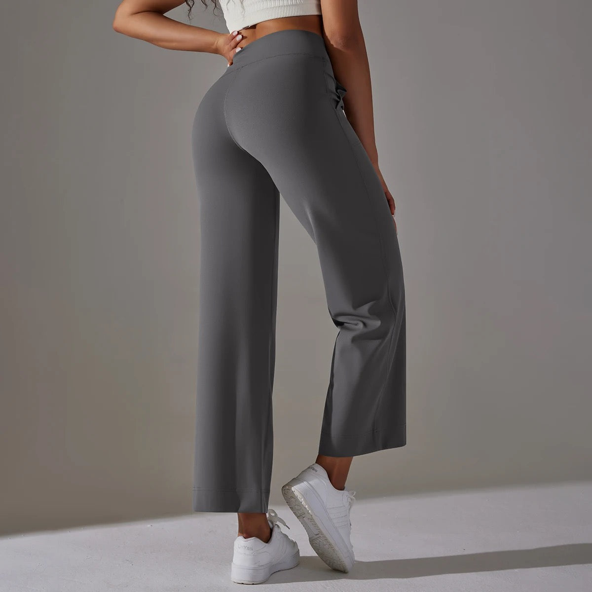 High Waist Wide Leg Athleisure Pants