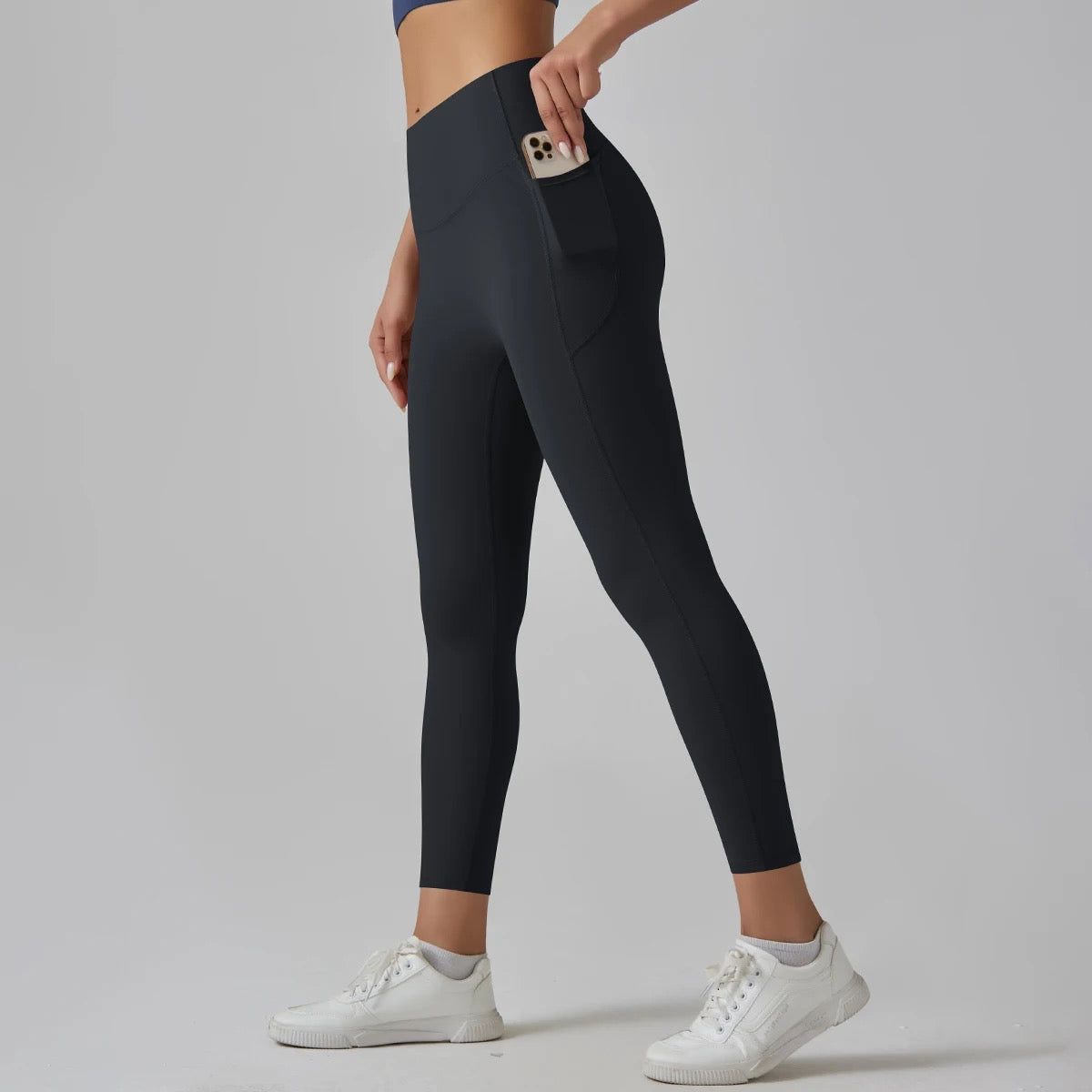 Cocoa Colour Ankle-Length Leggings with Pocket