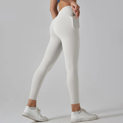 Cocoa Colour Ankle-Length Leggings with Pocket