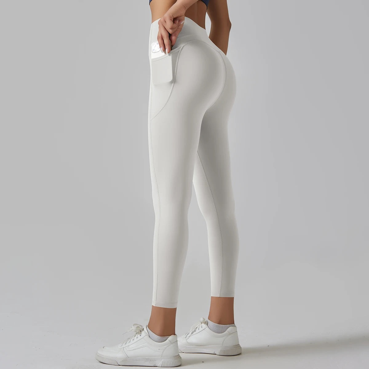 Cocoa Colour Ankle-Length Leggings with Pocket