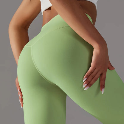 Mood-Boosting Light Green High Waist Leggings | Squat-Proof & Ultra Soft Yoga Pants