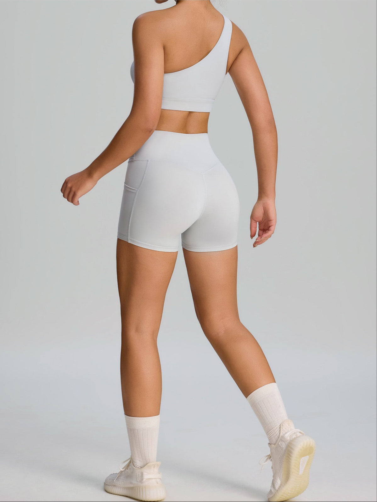 Moisture-wicking yoga shorts for women