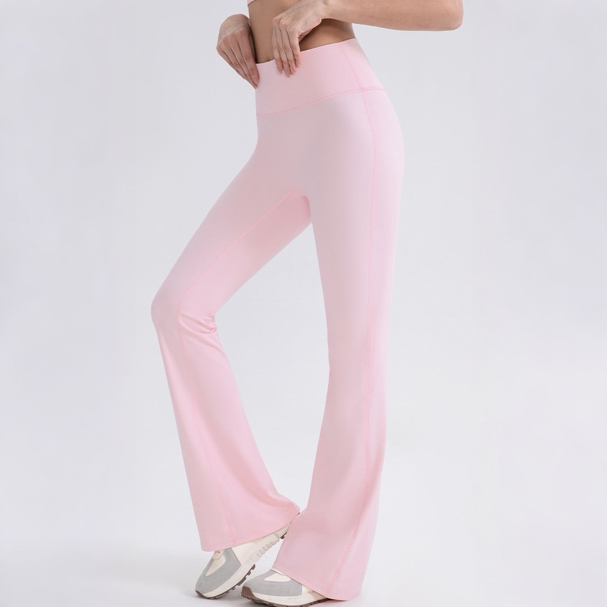pink Pilates flare leggings women