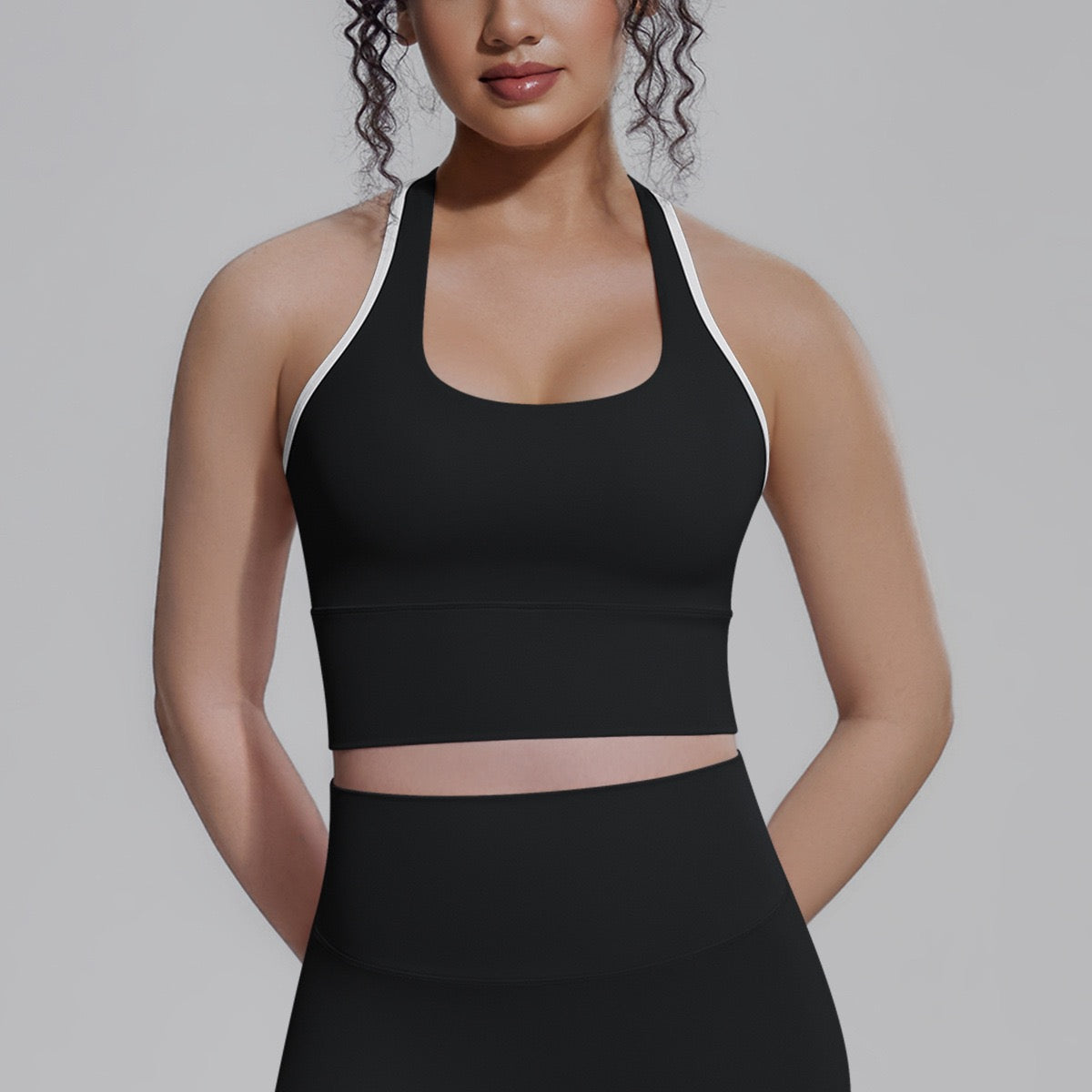 Pilates sports bra top black