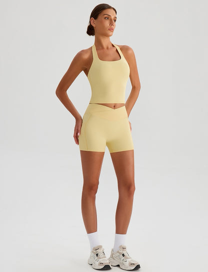 Pilates workout outfit yellow