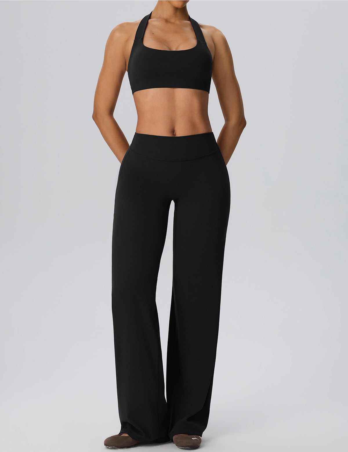 Removable pad halter workout bra easy clean
