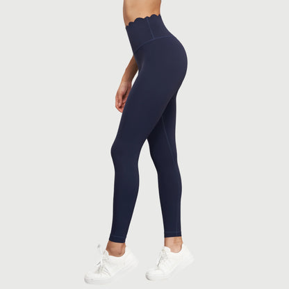 Women's High-Waisted Scallop Edge Leggings