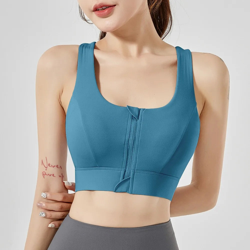 Women's Front-Zip High Impact Sports Bra