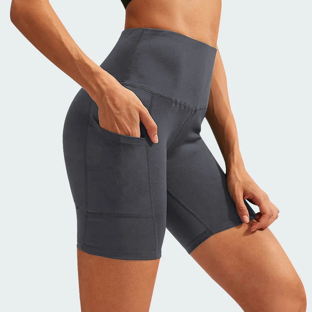 Women'S High-Waist Performance Biker Shorts with Pockets