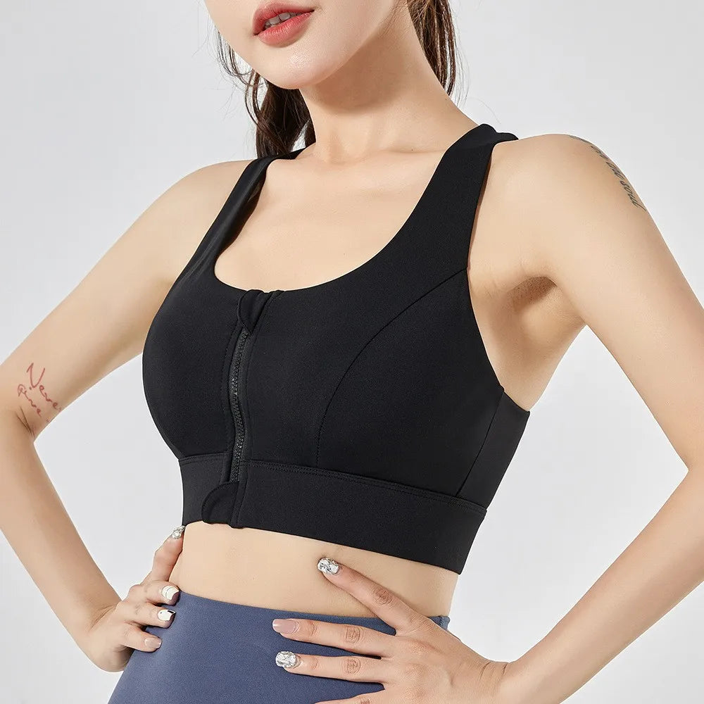 Women's Front-Zip High Impact Sports Bra