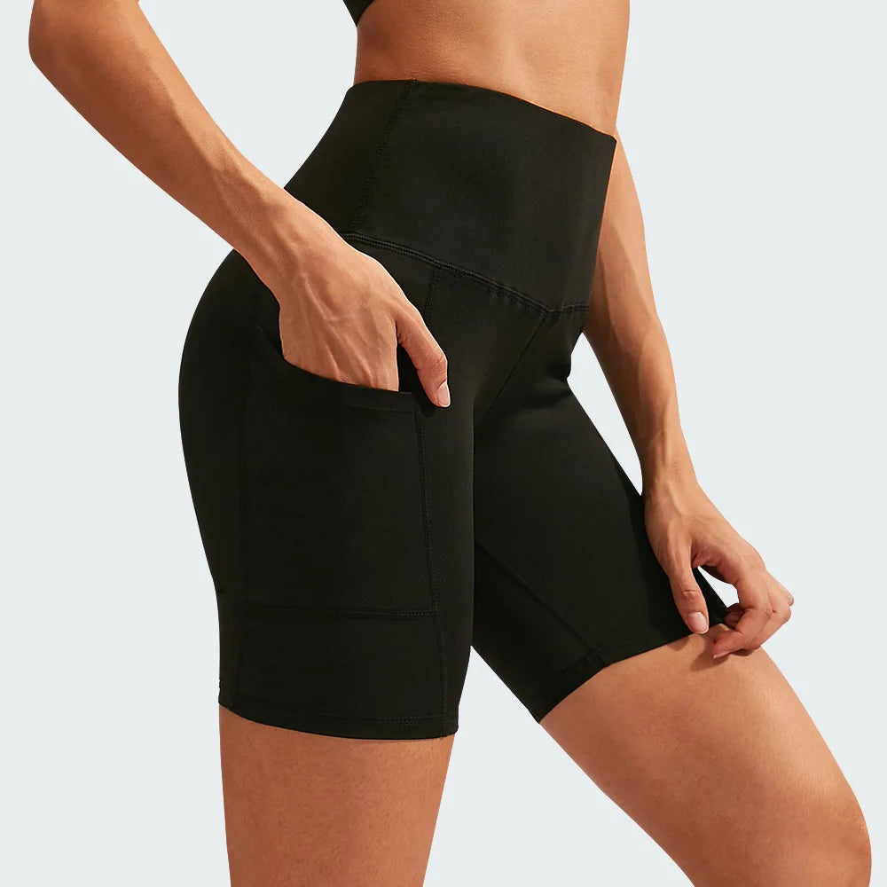 Women'S High-Waist Performance Biker Shorts with Pockets