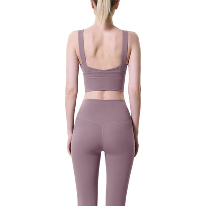 High Waist Yoga Set - Cutout Bra & Hip Raise Leggings for Women