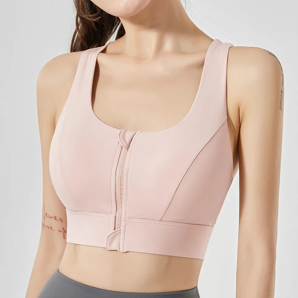 Women's Front-Zip High Impact Sports Bra