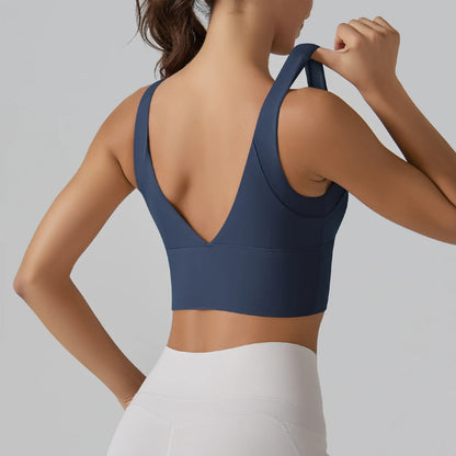 Women's Seamless V-Back Sports Bra