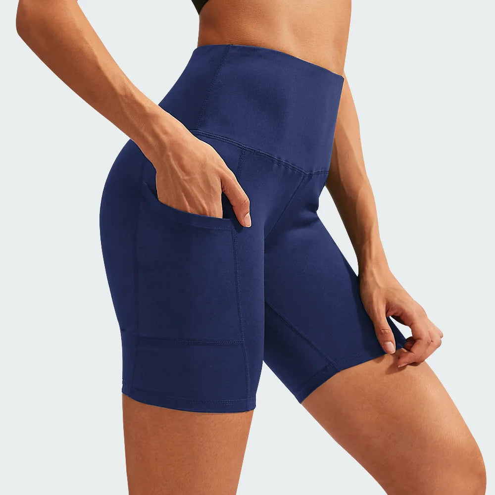 Women'S High-Waist Performance Biker Shorts with Pockets