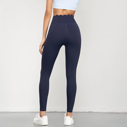 Women's High-Waisted Scallop Edge Leggings