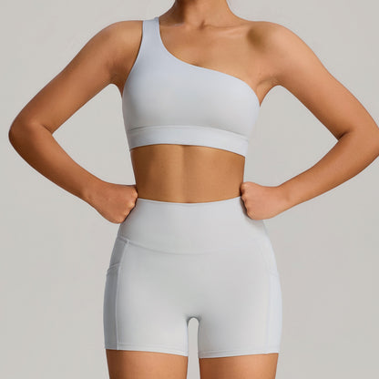 Seamless yoga shorts with tummy control